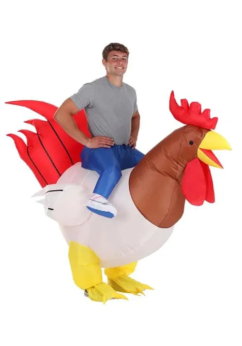 Adult Inflatable Ride-On Rooster Costume Main image