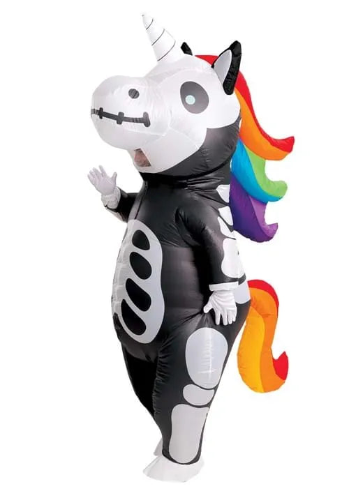 Adult Skeleton Unicorn Inflatable Costume Main image