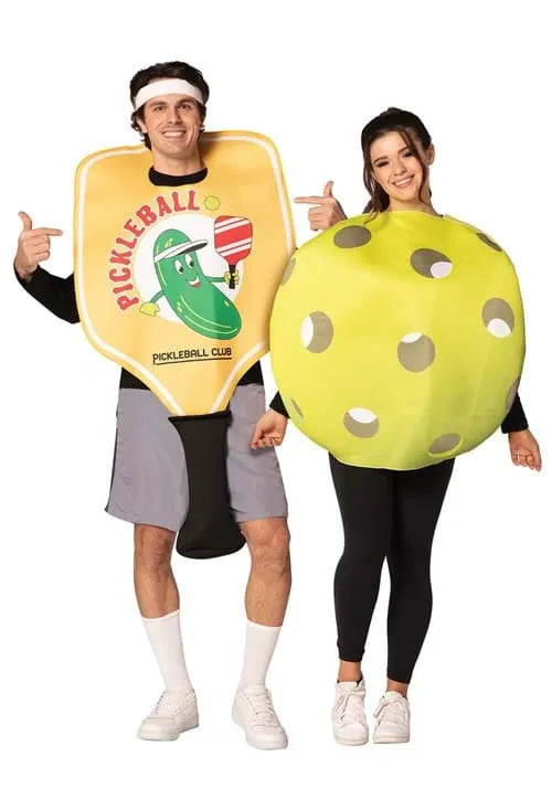 Adult Pickleball Paddle & Ball Couples Costume Main image