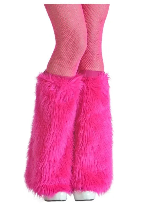Adult Pink Furry Boot Covers Main image