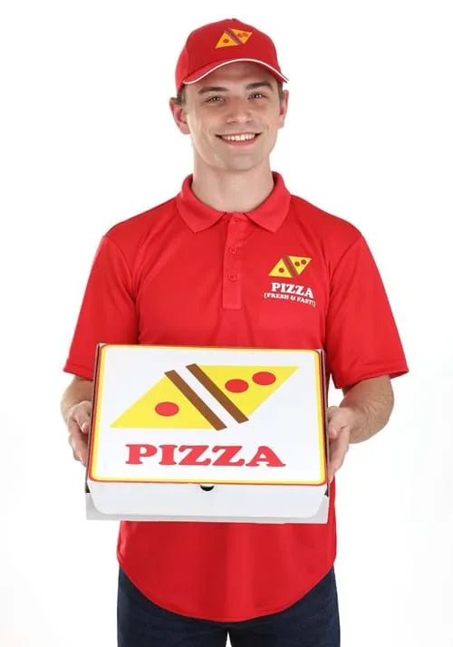 Adult Pizza Delivery Guy Costume with Box Main image