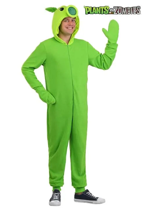 Adult Plants vs Zombies Peashooter Onesie Costume Main image