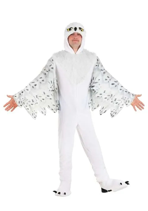 Adult Plush White Owl Costume Main image