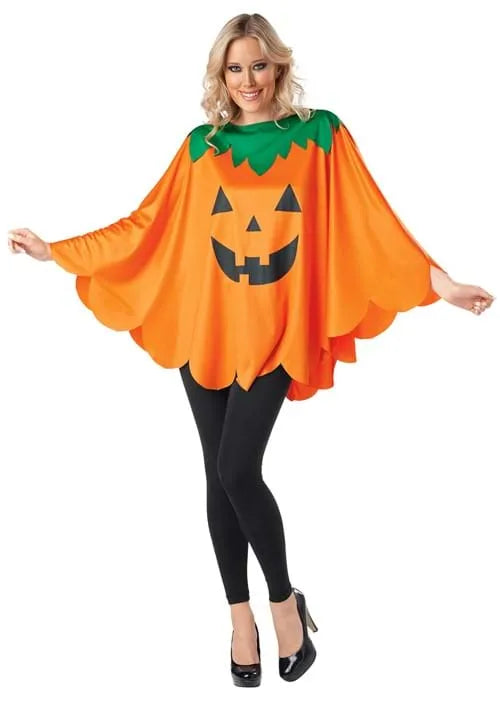 Adult Pumpkin Poncho Costume Main image