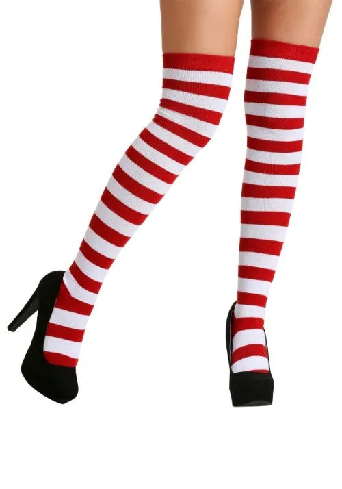 Adult Red and White Socks for Adults Main image