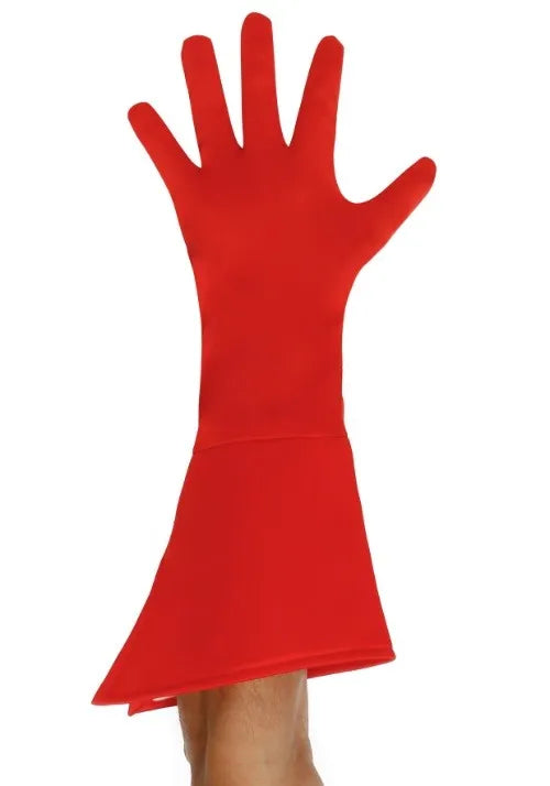 Adult Red Superhero Costume Gloves Main image