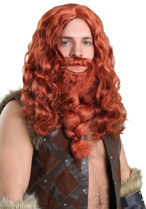 Adult Red Viking Wig and Beard Set Main image