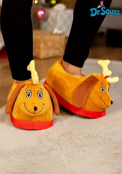 Grinch Reindeer Max 3D Slippers for Adults