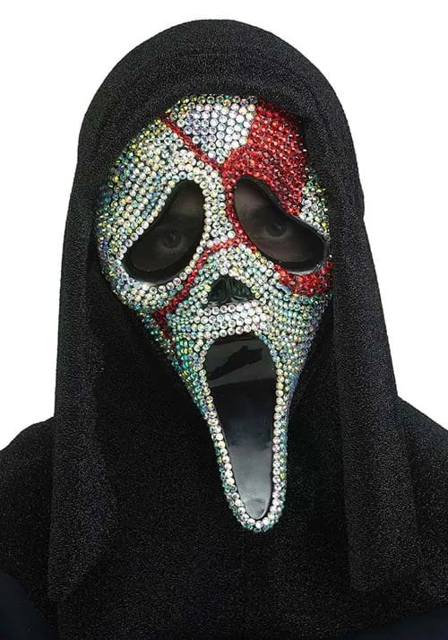 Adult Rhinestone Bloody Bling Ghost Face Mask Main image