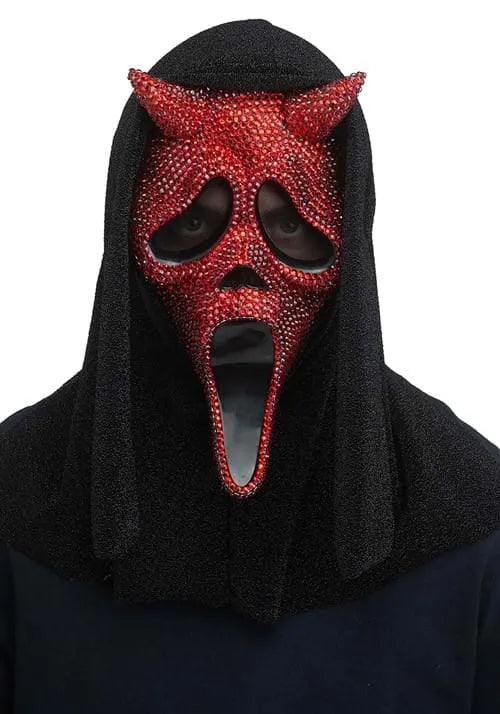 Adult Rhinestone Devil Ghost Face Mask Main image