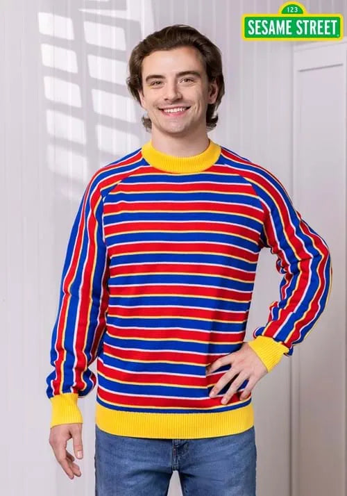 Adult Sesame Street Ernie Cosplay Knit Sweater Main image