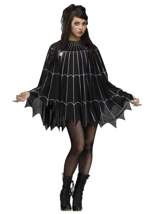 Adult Spider Web Poncho Costume Main image
