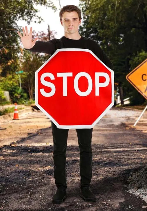 Adult Stop Sign Costume Main image