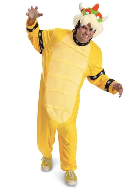 Adult Super Mario Bowser Hooded Jumpsuit Costume