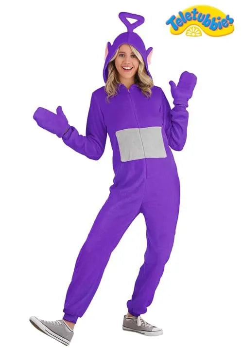 Adult Teletubbies Tinky Winky Jumpsuit Costume Main image