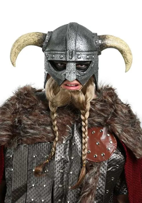 Adult Viking Warrior Costume Helmet Mask