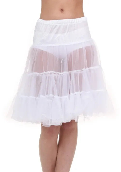 Adult White Knee Length Crinoline Main image