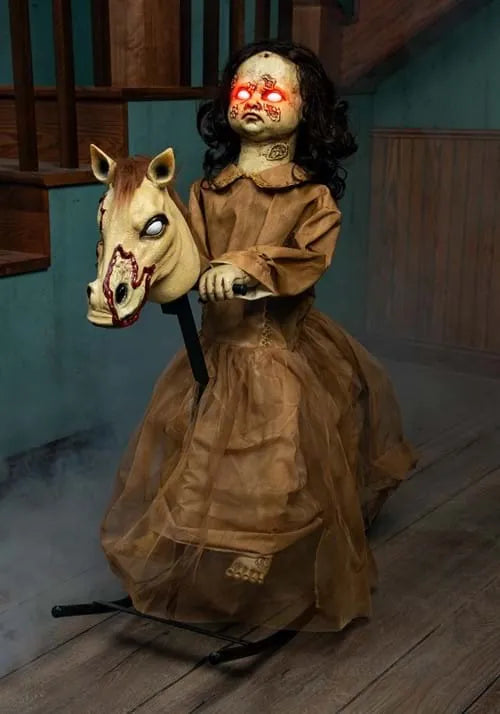 3.5FT Animated Rocking Horse with Doll Prop Main image