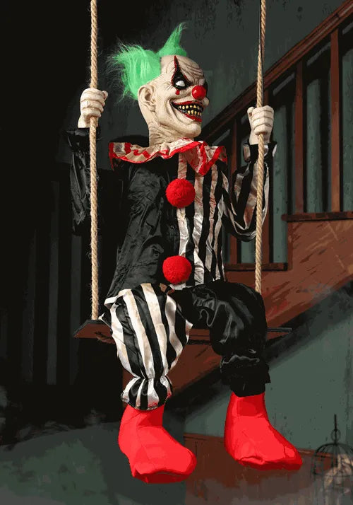 4FT Animated Swinging Chuckles Evil Clown Prop Main image
