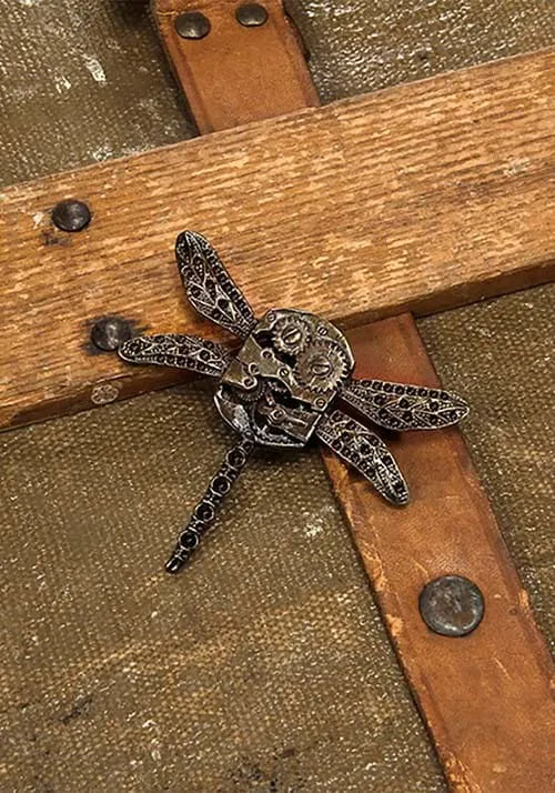 Antique Steampunk Dragonfly Gear Pin