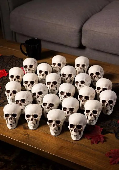 4-Inch Bag of 24 Halloween Skulls Decoration