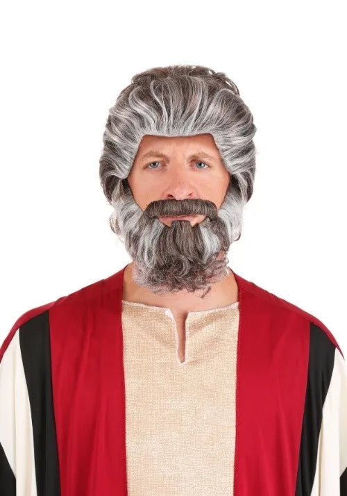 Adult Biblical Moses Costume Wig and Beard Main image