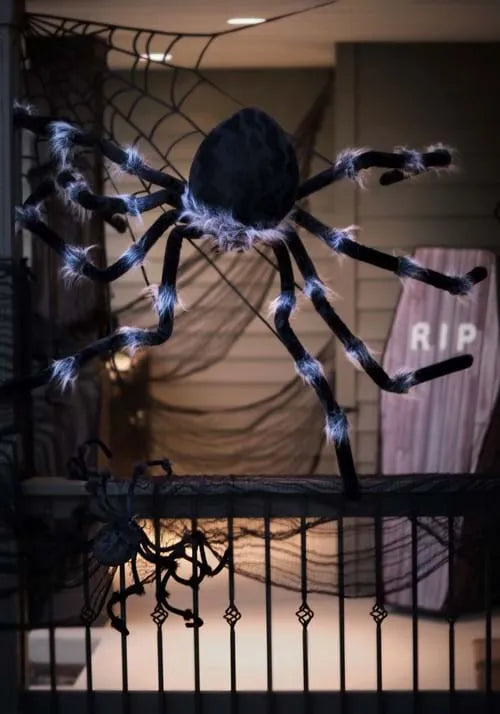 50-Inch Poseable Black Spider Decoration