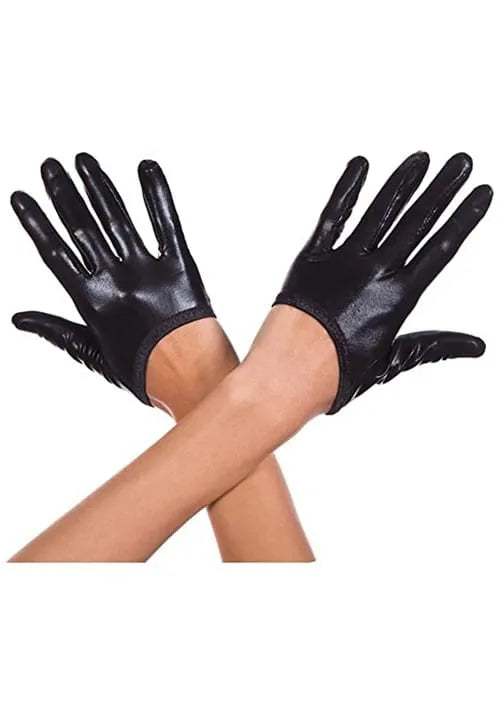 Adult Black Cropped Gloves Main image
