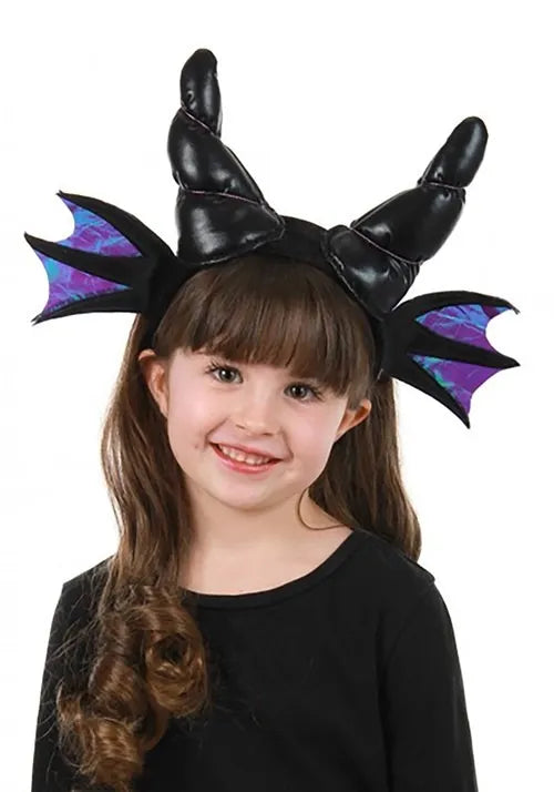 Black Dragon Horns Plush Costume Headband Main image