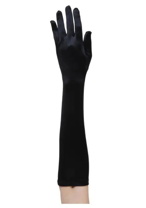 Black Flapper Costume Gloves Main image