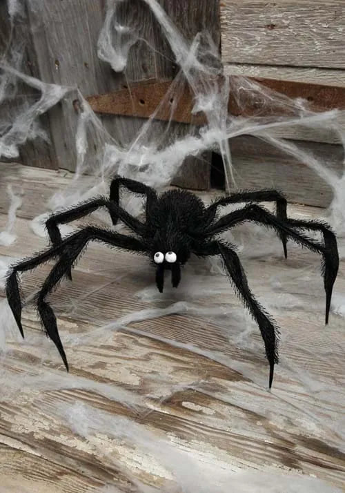 24-Inch Zany Furry Black Spider Decoration