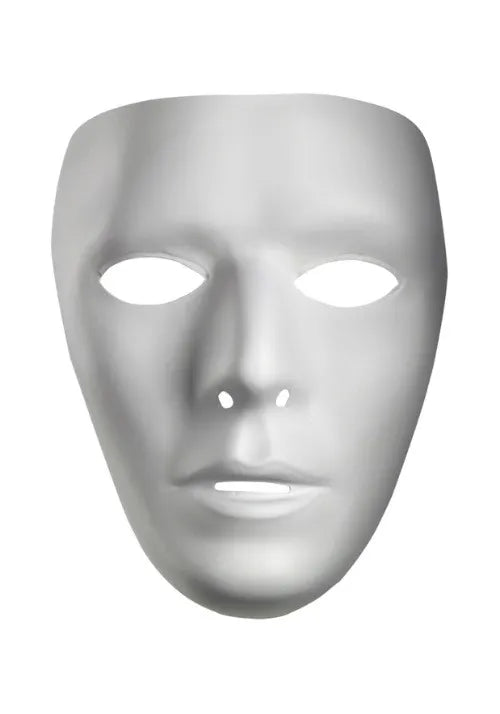 Adult Plain White Male Costume Mask
