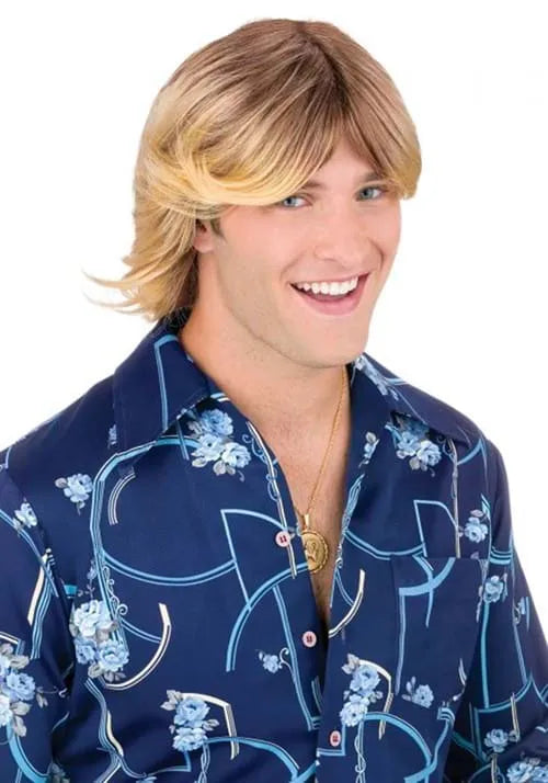 Blonde Shaggy Ladies Man Costume Wig Main image