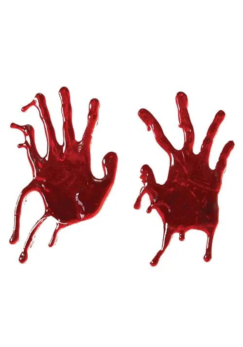 18-Inch Bloody Hand Print Window Cling Decoration