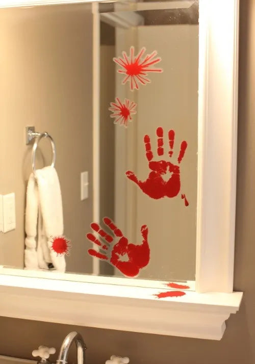 20 Piece Bloody Handprint Halloween Sheet Decoration