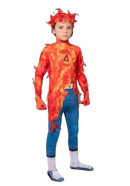 Boy's Human Torch Fantastic Four Zentai Suit Costume Main image