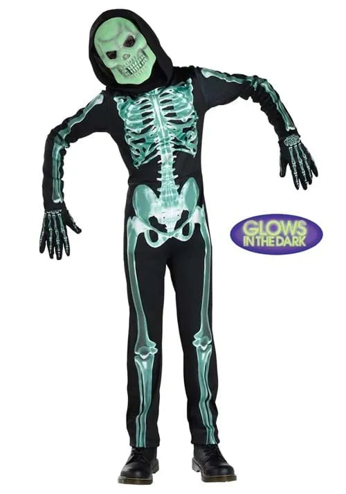 Boy's Toddler Glow in the Dark Skeleton Costume