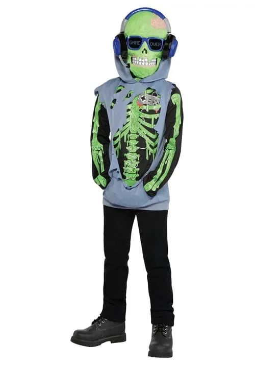 Boy's Zombie Glow-in-the-Dark Gamer Costume Main image