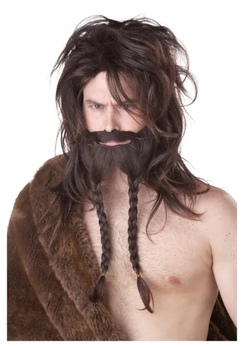 Brown Viking Wig, Beard and Mustache Costume Set for Men Main image