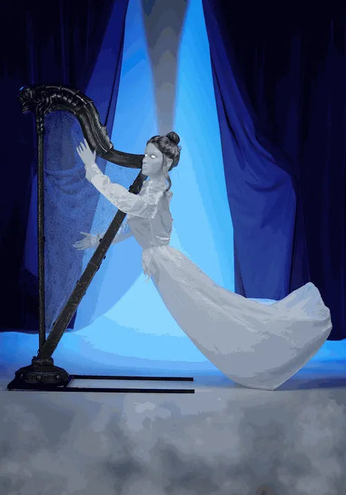 5.5FT Celeste the Restless Ghost Harp Animatronic Decoration - Tekky