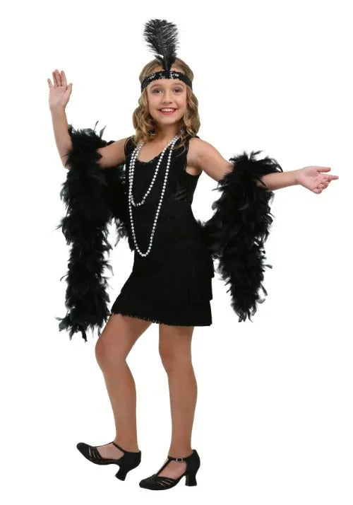 Girl's Black Fringe Flapper Costume