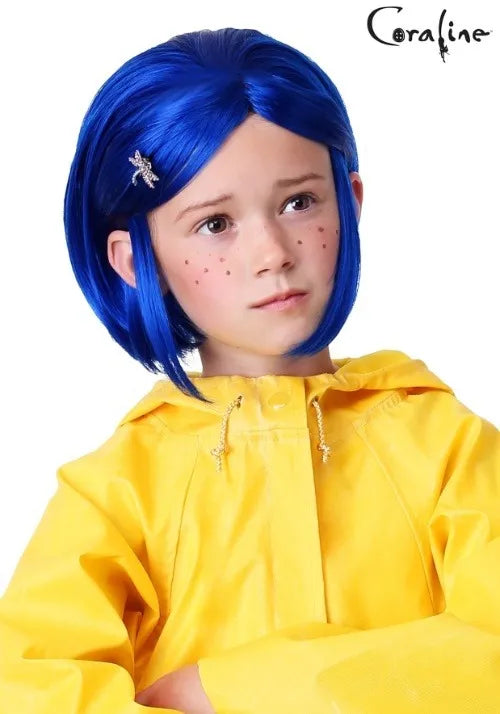 Girl's Coraline Blue Costume Wig