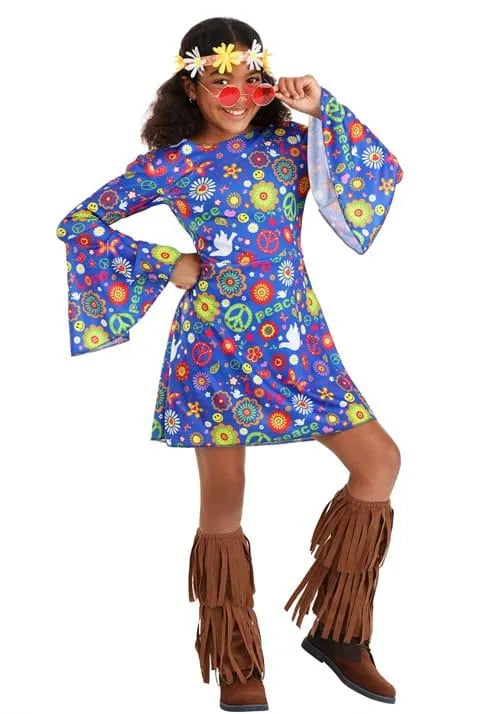Girl's Flower Power Hippie Costume Dress