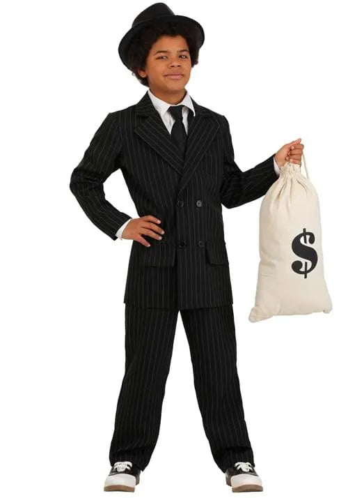 Boy's Pinstripe Gangster Suit Costume Main image