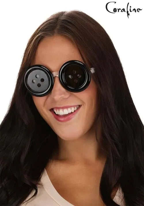 Adult Coraline Button Eye Glasses Main image