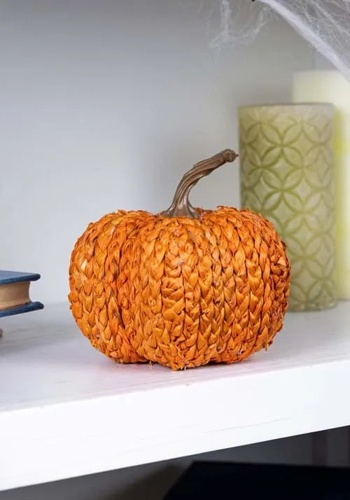 5-Inch Cornpeel Orange Pumpkin Decoration Main image