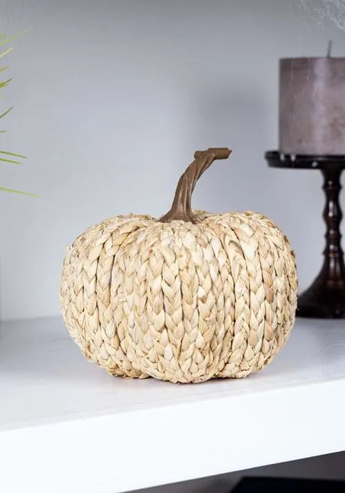 5-Inch Cornpeel White Pumpkin Decoration Main image