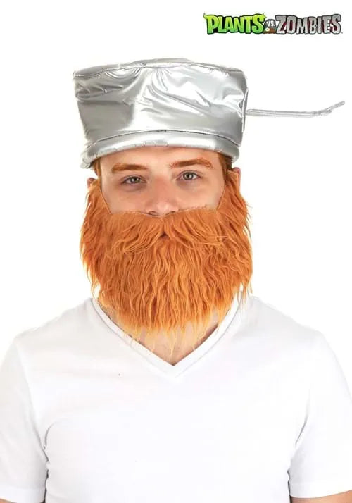 Adult Plants vs Zombies Crazy Dave Pan & Beard Costume Kit Main image