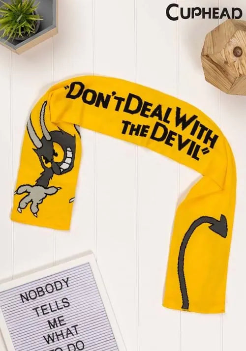 Cuphead The Devil Yellow Knit Scarf