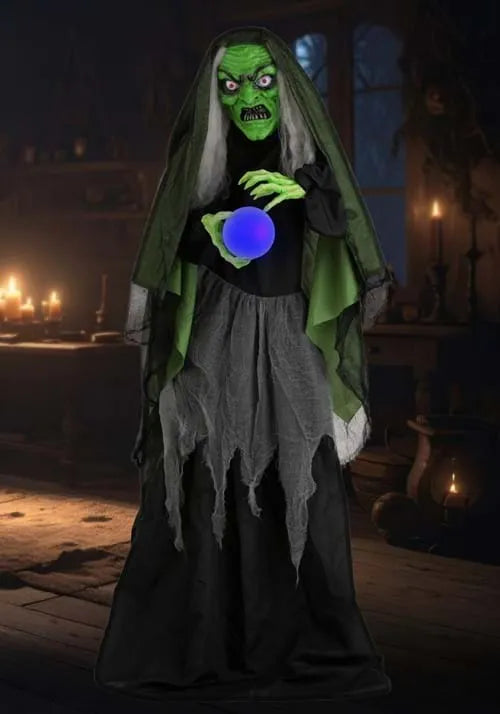 5FT Curse-Casting Witch Animatronic Decoration - Scream Saver